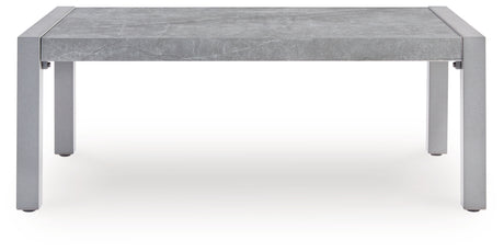 Hurley Park Outdoor Sofa and Loveseat with Coffee Table and 2 End Tables in Gray from Ashley Furniture - Luna Furniture