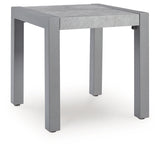 Hurley Park Outdoor Sofa and Loveseat with Coffee Table and 2 End Tables in Gray from Ashley Furniture - Luna Furniture