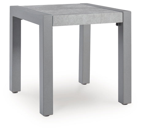 Hurley Park Outdoor Sofa and Loveseat with Coffee Table and 2 End Tables in Gray from Ashley Furniture - Luna Furniture