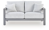Hurley Park Outdoor Sofa and Loveseat with Coffee Table in Gray from Ashley Furniture - Luna Furniture