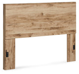 Hyanna Queen Panel Headboard with Mirrored Dresser and 2 Nightstands in Tan Brown from Ashley - Luna Furniture