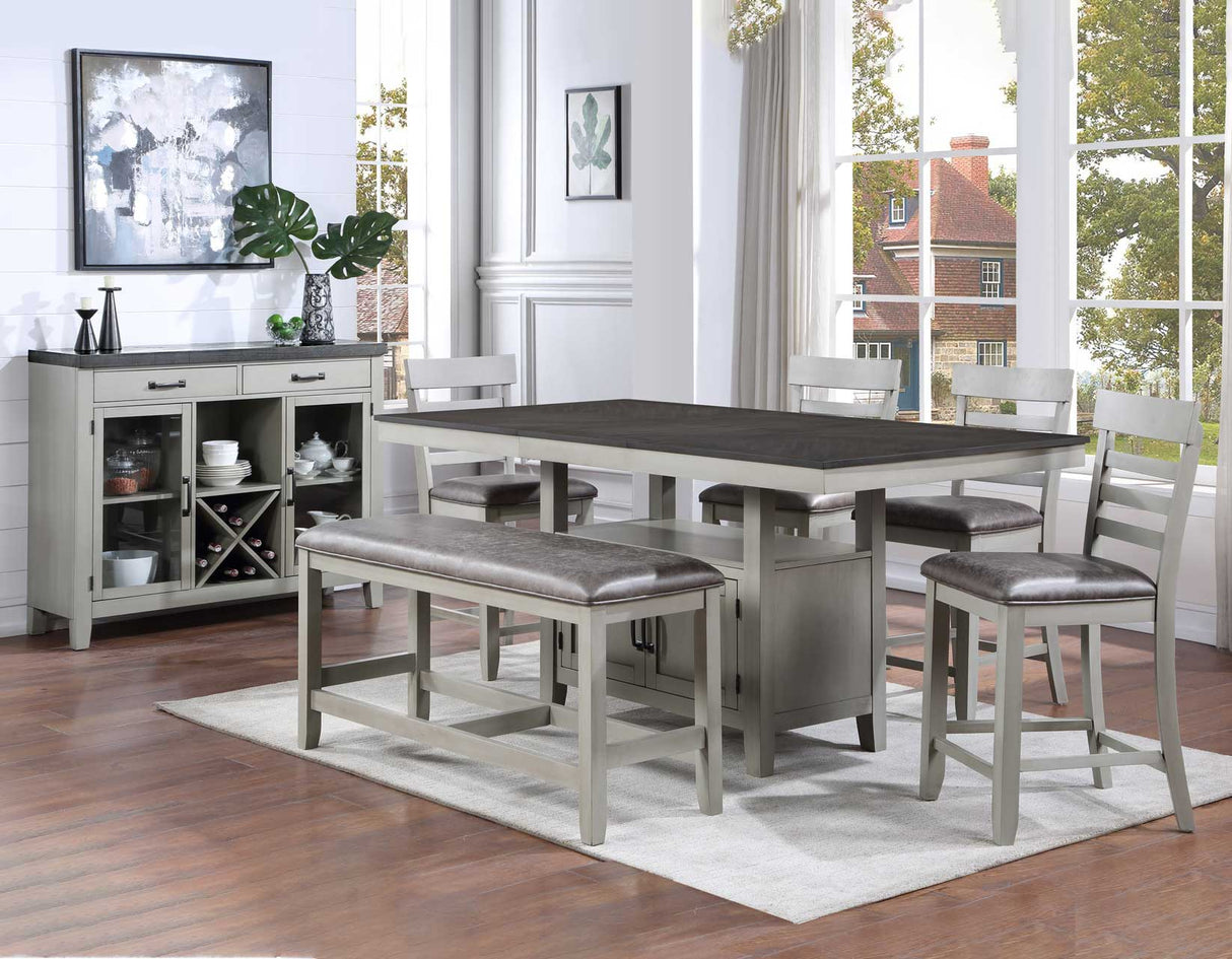 Hyland 5-Piece Counter Dining Set(Counter Table & 4 Counter Chairs) from Steve Silver - Luna Furniture