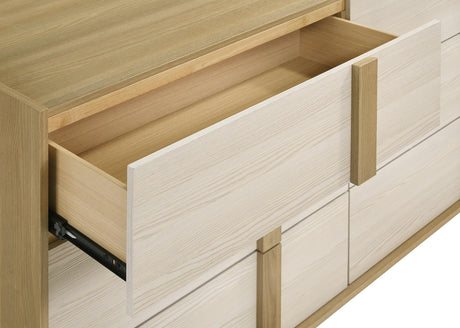 Hyland 6-drawer Dresser with Mirror Natural from Coaster - Luna Furniture
