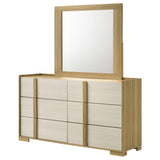 Hyland 6-drawer Dresser with Mirror Natural from Coaster - Luna Furniture