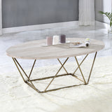 Rowyn Copper Metal Base Faux Marble Top Cocktail Table from Steve Silver - Luna Furniture