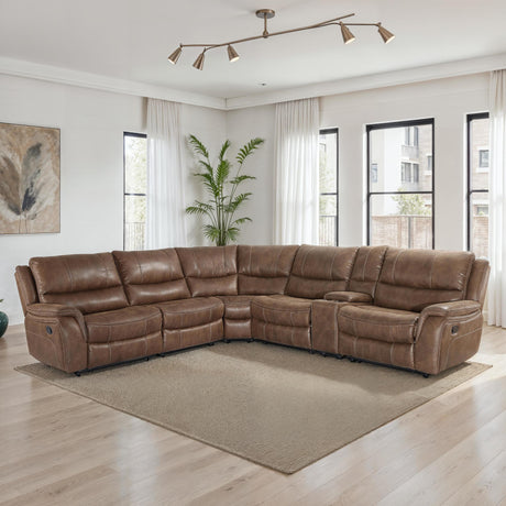 Lehi Warm Brindle 6-Piece Reclining Sectional from Steve Silver - Luna Furniture