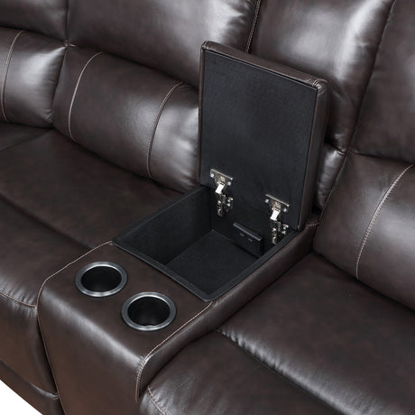Alexandria Chocolate Top-Grain Leather 6-Piece Power Reclining Set from Steve Silver - Luna Furniture
