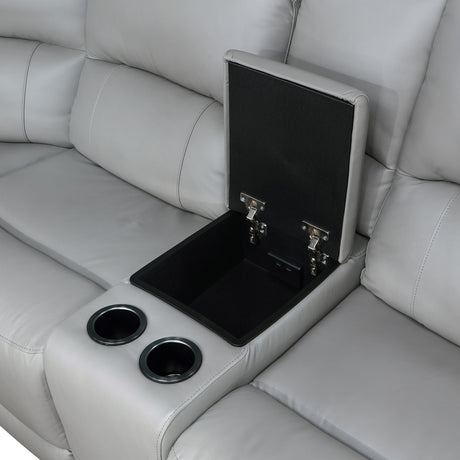 Alexandria Stone Top-Grain Leather 6-Piece Power Reclining Set from Steve Silver - Luna Furniture