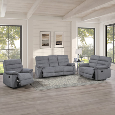 Cozy 3-Piece Gray Manual Reclining Set from Steve Silver - Luna Furniture