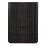 Henry 5-Drawer Reeded Chest, Espresso Finish from Steve Silver - Luna Furniture