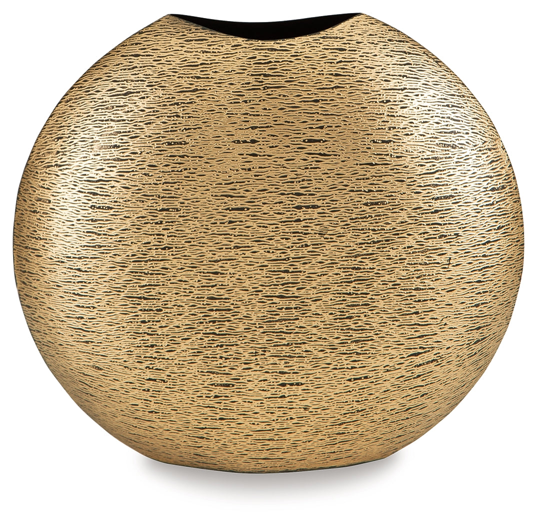 Iansboro Antique Gold Finish Vase from Ashley - Luna Furniture