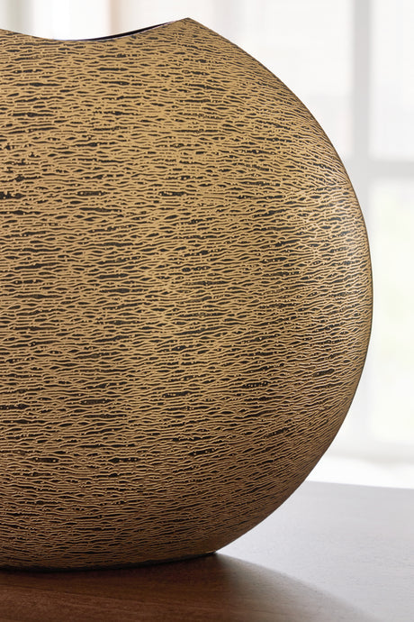 Iansboro Antique Gold Finish Vase from Ashley - Luna Furniture