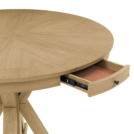 Rylie 48-inch Round Counter Dining Table with 4 Drawers, Natural Finish from Steve Silver - Luna Furniture