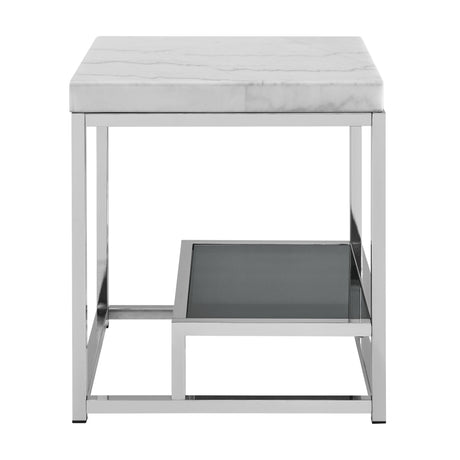 Aston White Marble End Table from Steve Silver - Luna Furniture