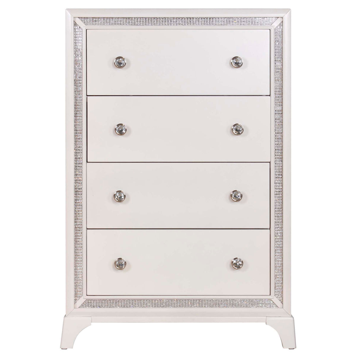 Cassie Shimmering Pearl Illuminating 5-Drawer Chest from Steve Silver - Luna Furniture