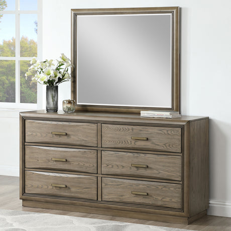 Sonoma 44″ Framed Mirror, Cocoa Gray Oak Finish With Mounting Brackets (Mirror Only) from Steve Silver - Luna Furniture