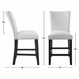 Artemis Gray Square Marble Top 9-Piece Counter Height Dining Set with White Vegan Leather Chairs