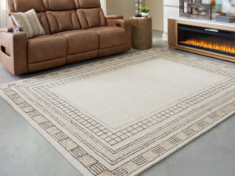 Idaman Taupe/Brown Large Rug from Ashley - Luna Furniture