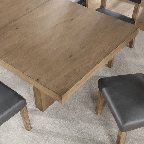Aubrey Waxed Driftwood 7-Piece 78-96″ Dining Set from Steve Silver - Luna Furniture