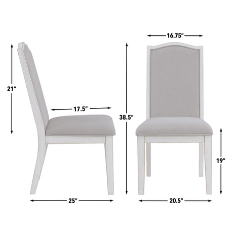 Warren White/Gray 6-Piece 72-90″ Rectangular Dining Set from Steve Silver - Luna Furniture