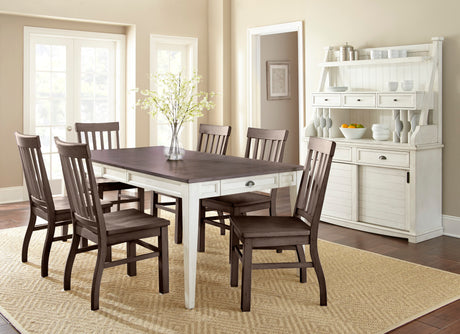 Cayla Dark Oak& White Extendable Dining Table from Steve Silver - Luna Furniture