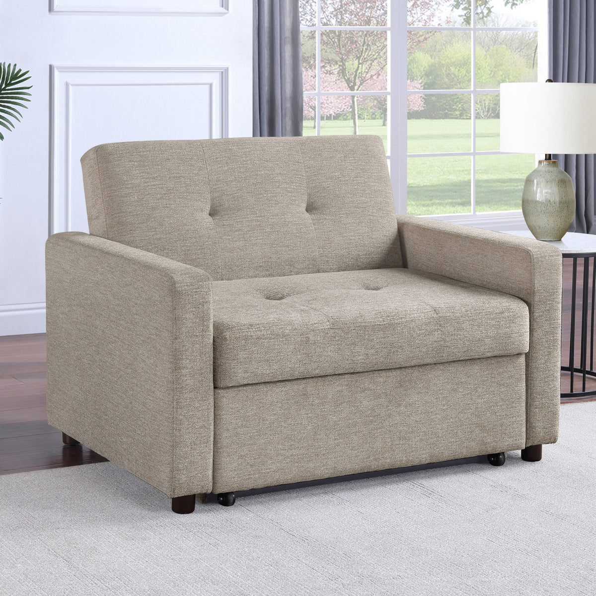 Noah Brown Convertible Sleeper Chair-and-a-Half from Steve Silver - Luna Furniture