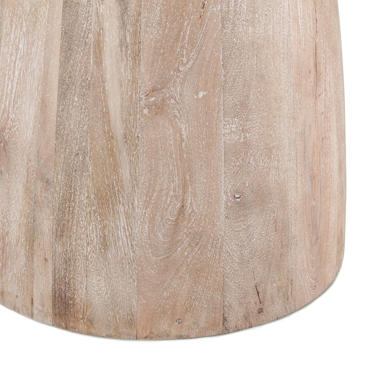 Palm Springs 48" Round Dining Table with Brown Lajaria Marble and Whitewash Modern Base from Home Trends & Design - Luna Furniture