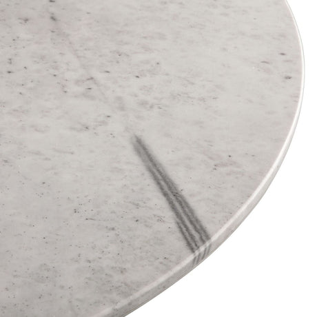 Palm Springs 48" Round Dining Table with White Marble and Whitewash Modern Base from Home Trends & Design - Luna Furniture