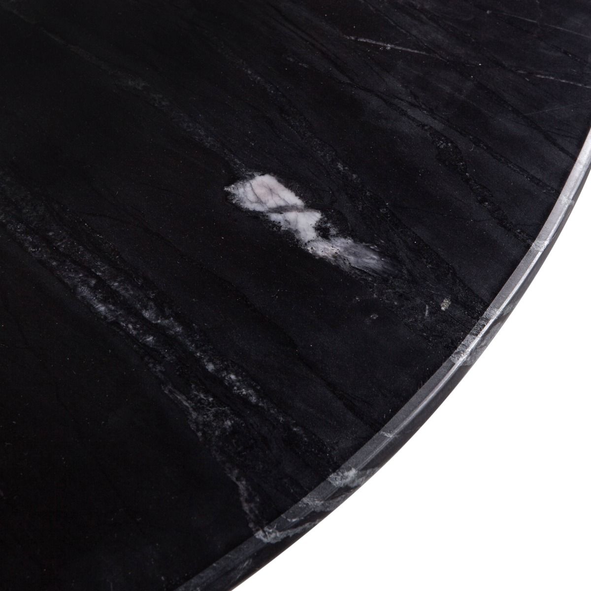 Palm Springs 48" Round Dining Table with Black Marble and Whitewash Modern Base from Home Trends & Design - Luna Furniture