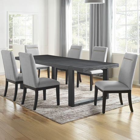 Yves Black/Gray 7-Piece Dining Room Set from Steve Silver - Luna Furniture