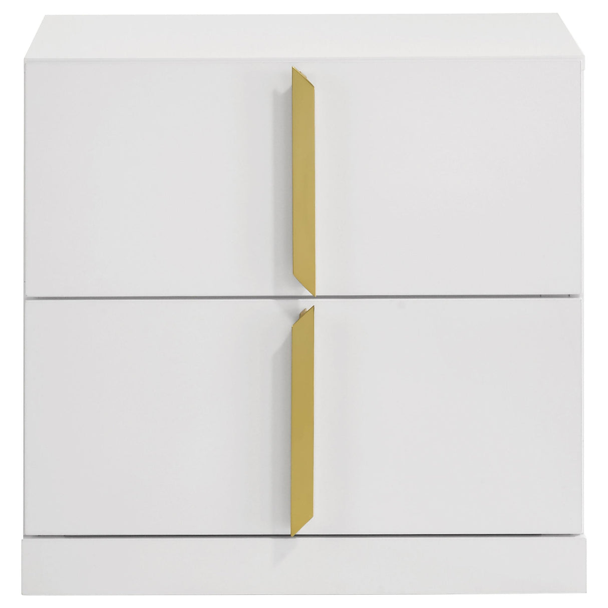 Ines White High Gloss 2-Drawer Nightstand from Coaster - Luna Furniture