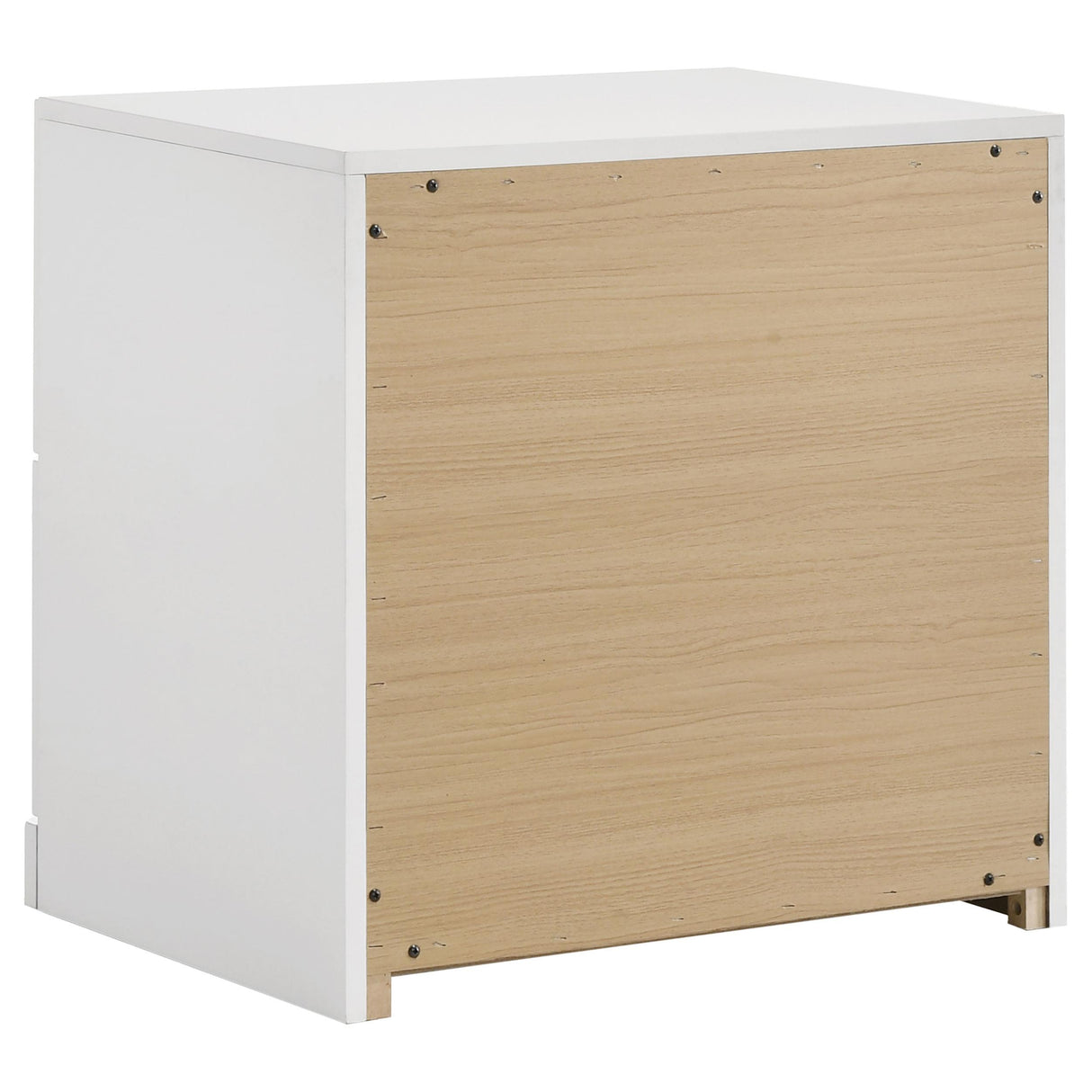 Ines White High Gloss 2-Drawer Nightstand from Coaster - Luna Furniture