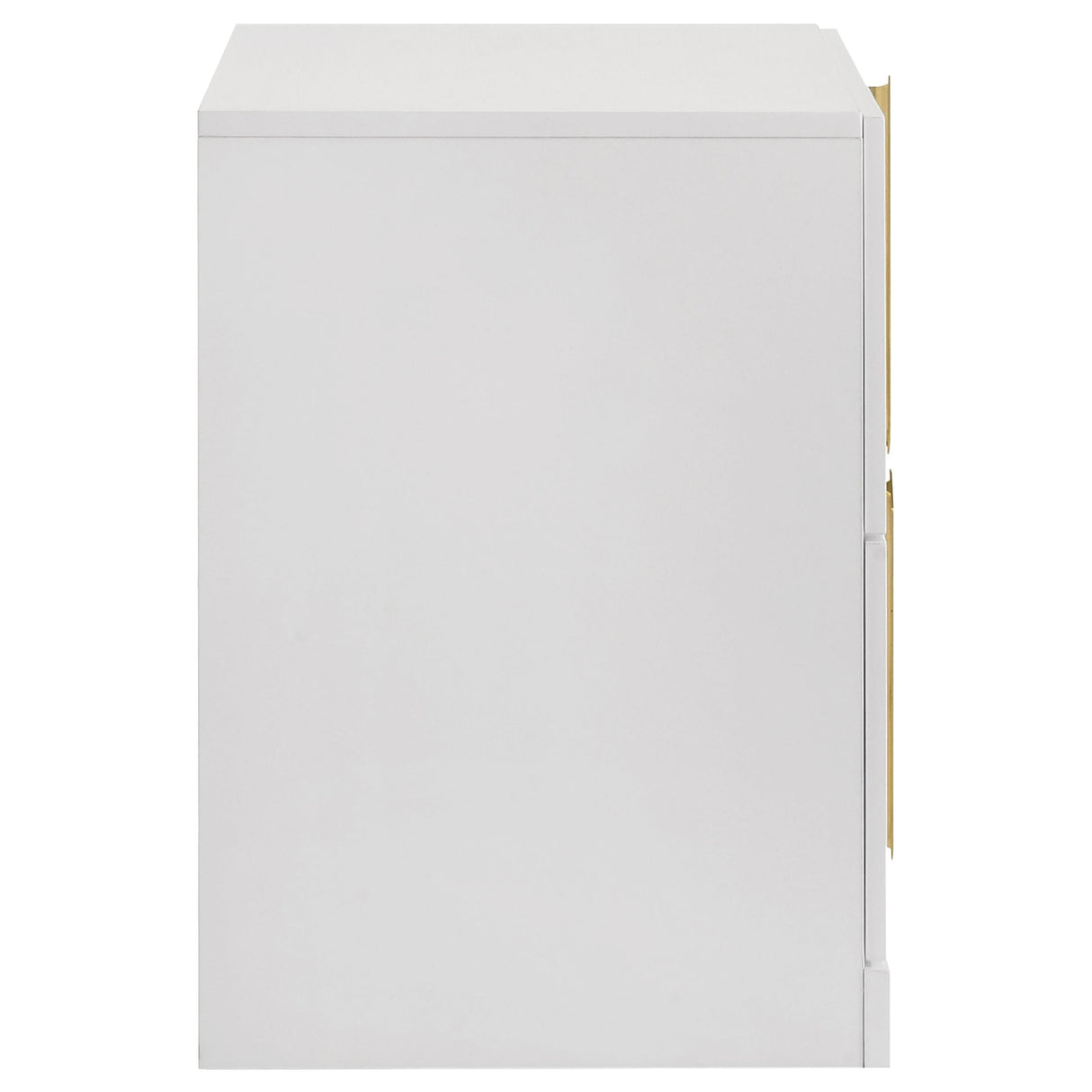Ines White High Gloss 2-Drawer Nightstand from Coaster - Luna Furniture