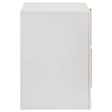 Ines White High Gloss 2-Drawer Nightstand from Coaster - Luna Furniture