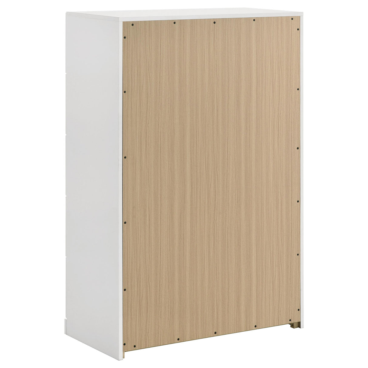 Ines White High Gloss 5-Drawer Bedroom Chest from Coaster - Luna Furniture