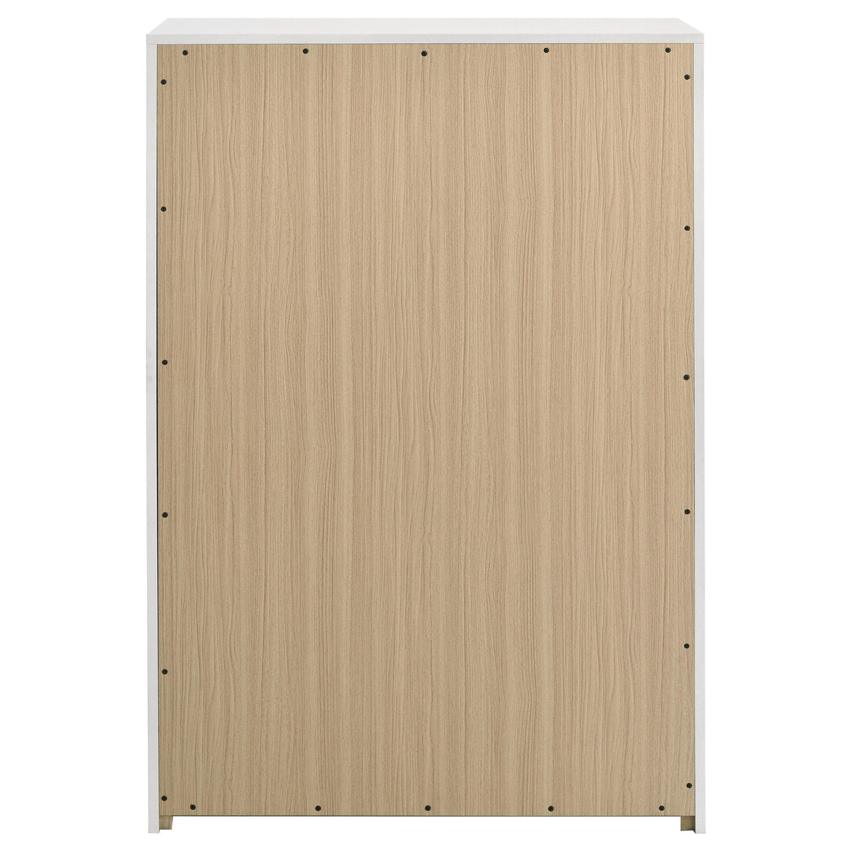 Ines White High Gloss 5-Drawer Bedroom Chest from Coaster - Luna Furniture