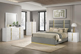 Ines Gray 52-inch Upholstered Eastern King Panel Bed from Coaster - Luna Furniture