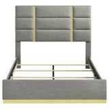 Ines Gray 52-inch Upholstered Queen Panel Bed from Coaster - Luna Furniture