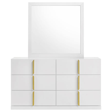 Ines Navy and White High Gloss 5-Piece Queen Bedroom Set from Coaster - Luna Furniture