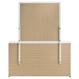 Ines White High Gloss 6-Drawer Bedroom Dresser with Mirror from Coaster - Luna Furniture