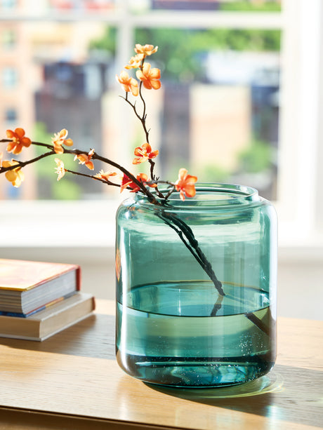 Inisland Teal Vase from Ashley Furniture - Luna Furniture