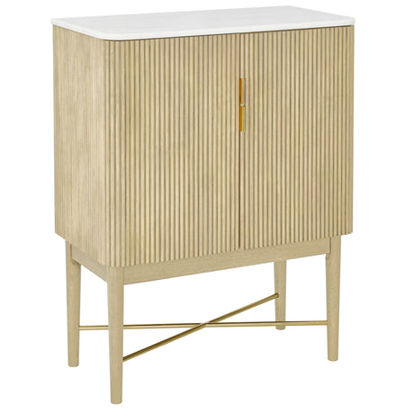 Vida Marble Top WIne Cabinet, Blonde Finish from Steve Silver - Luna Furniture