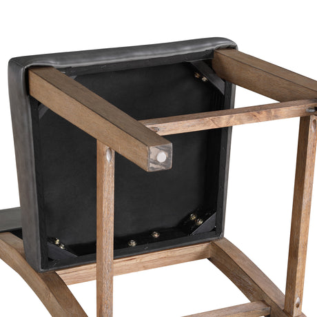 Aubrey 24″ Driftwood Counter Chair with Gray Vegan Leather from Steve Silver - Luna Furniture