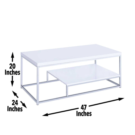 Lucia Cocktail Table, White from Steve Silver - Luna Furniture