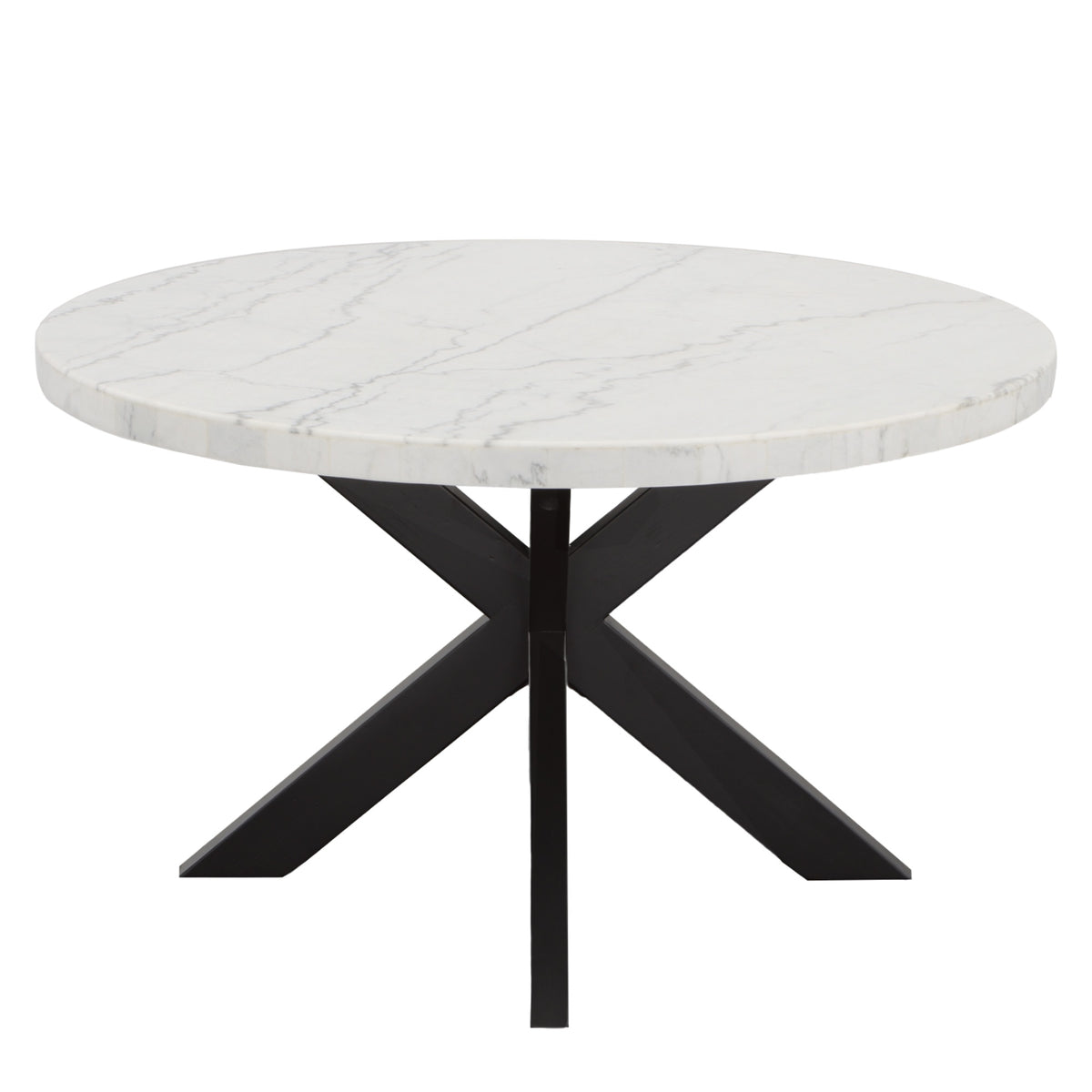 Xena 52-inch Round Dining Table, White Marble Top from Steve Silver - Luna Furniture