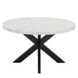 Xena 52-inch Round Dining Table, White Marble Top from Steve Silver - Luna Furniture