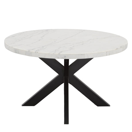 Xena 52-inch Round Dining Table, White Marble Top from Steve Silver - Luna Furniture