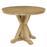 Rylie Natural 48" Round Counter Dining Table with 4 Drawers from Steve Silver - Luna Furniture