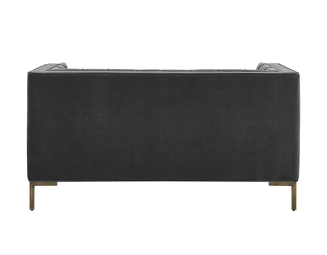 Isaac Channel Stitched Gray Velvet Loveseat from Steve Silver - Luna Furniture