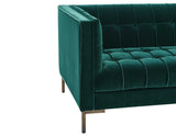 Isaac Channel Stitched Green Velvet Loveseat from Steve Silver - Luna Furniture